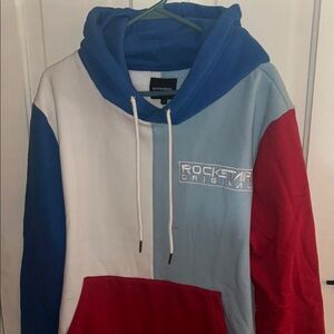 Rockstar Original Men's Colorblock Hoodie in Blue, Red & White